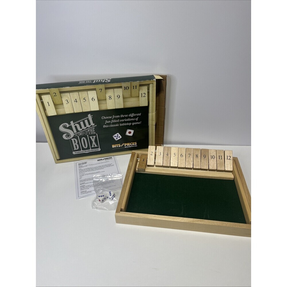 Shut The Box Dice Game COMPLETE Bits & Pieces